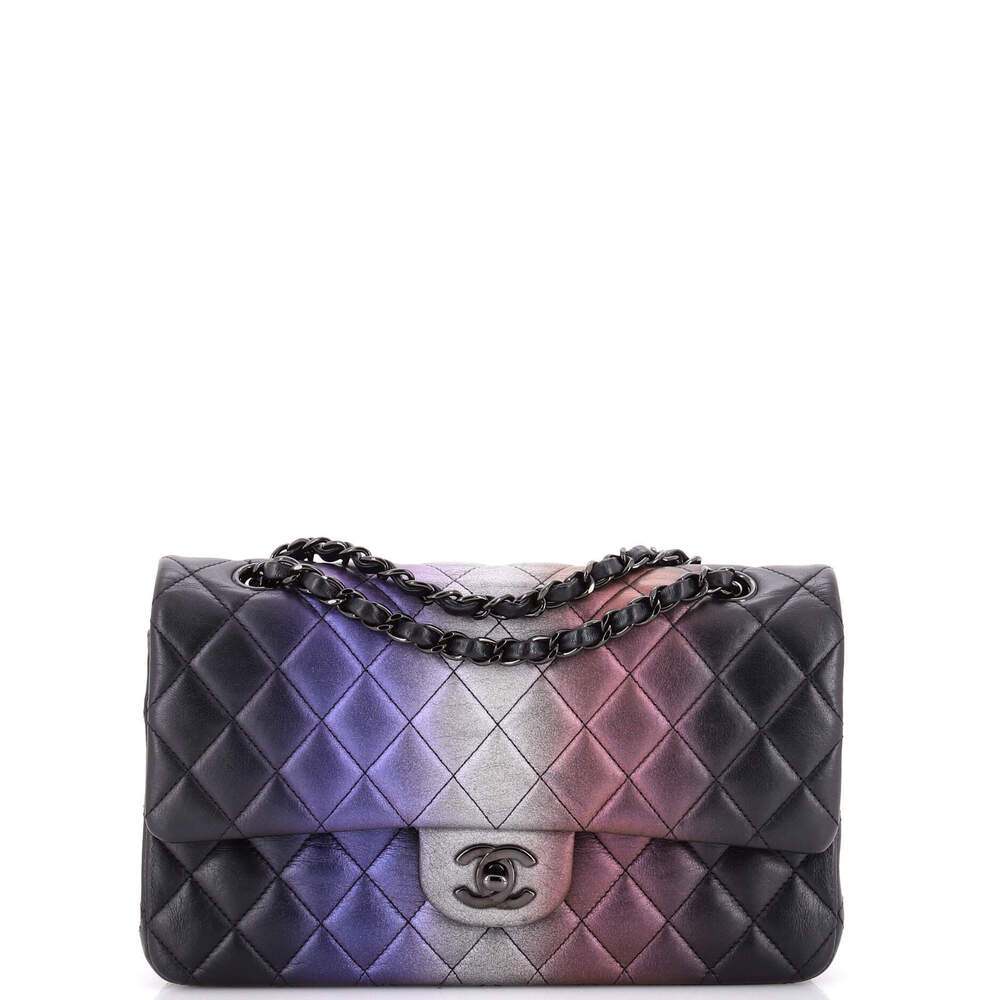 Chanel Medium Classic Double Flap Bag Quilted Ombre Iridescent Calfskin